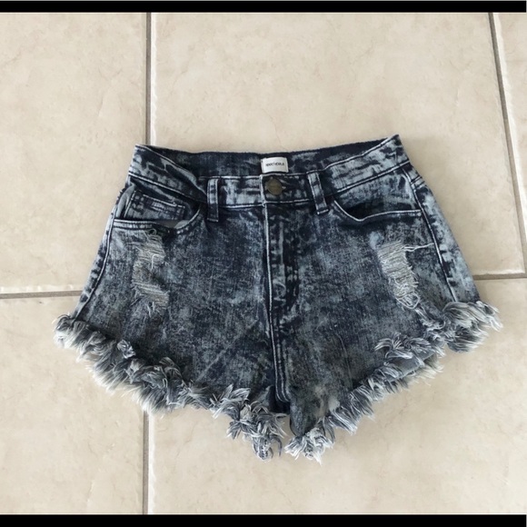 Fashion Nova Pants - Sneak Peek Acid Wash High Rise Denim Shorts